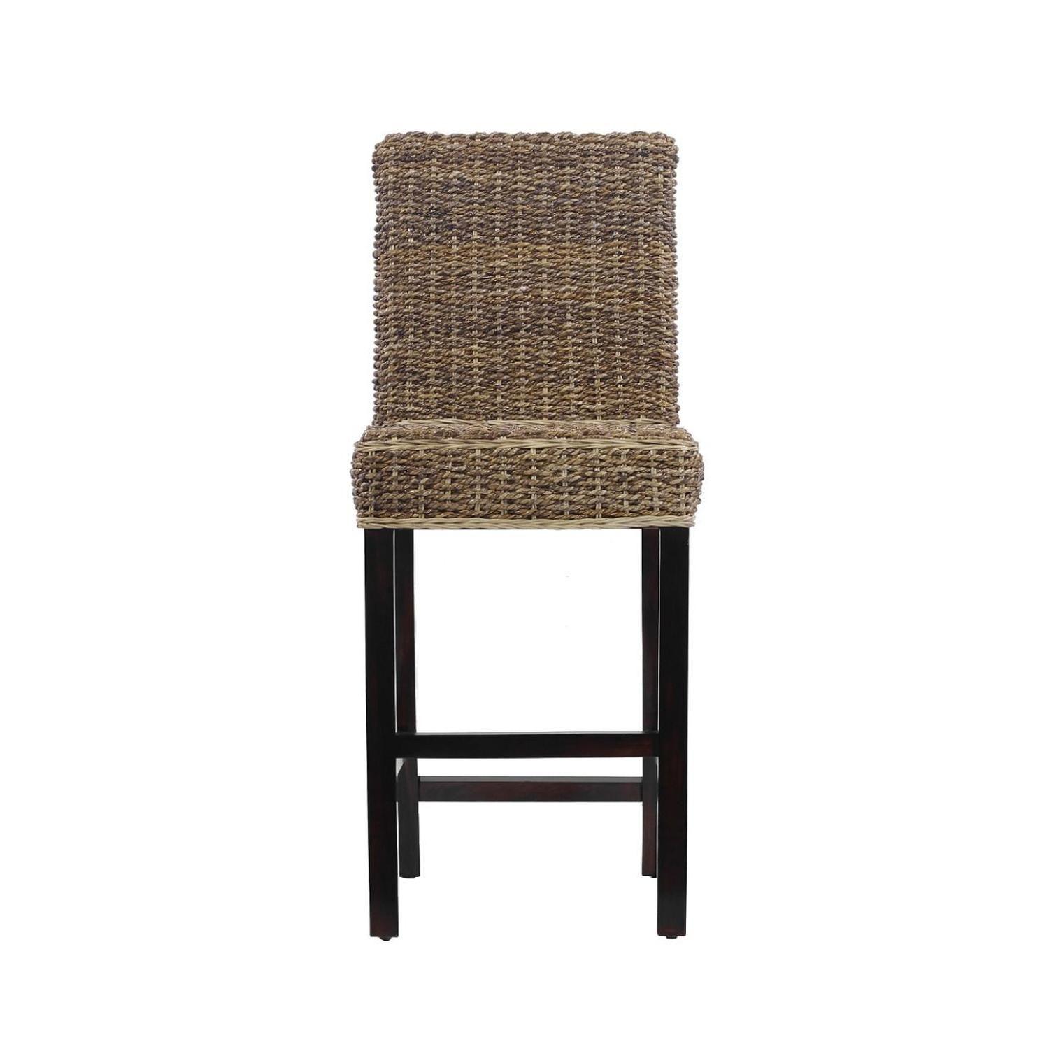 Silla Taburete de Bar Rattan Natural Con Hoja de Plátano-2