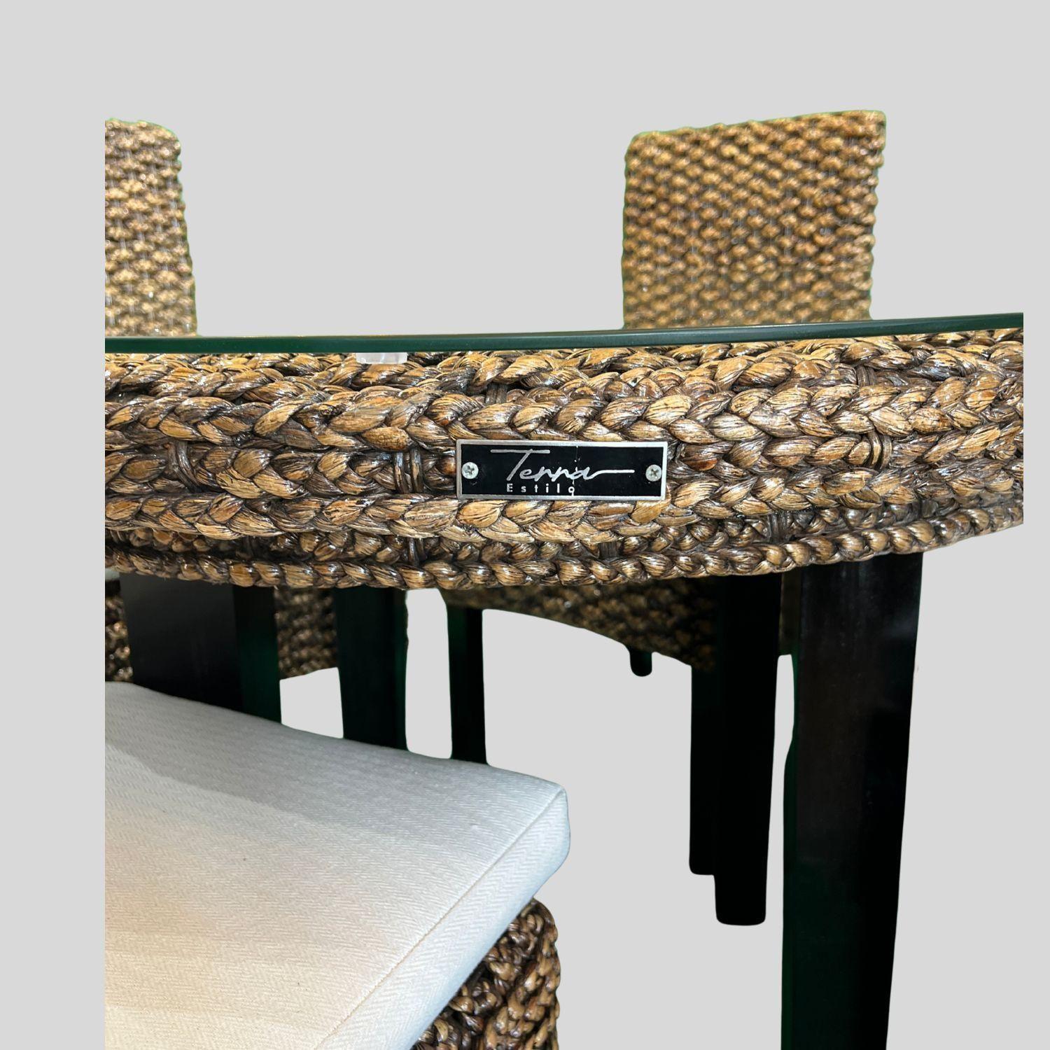Comedor Rodondo Rattan Natural 4 Personas-8