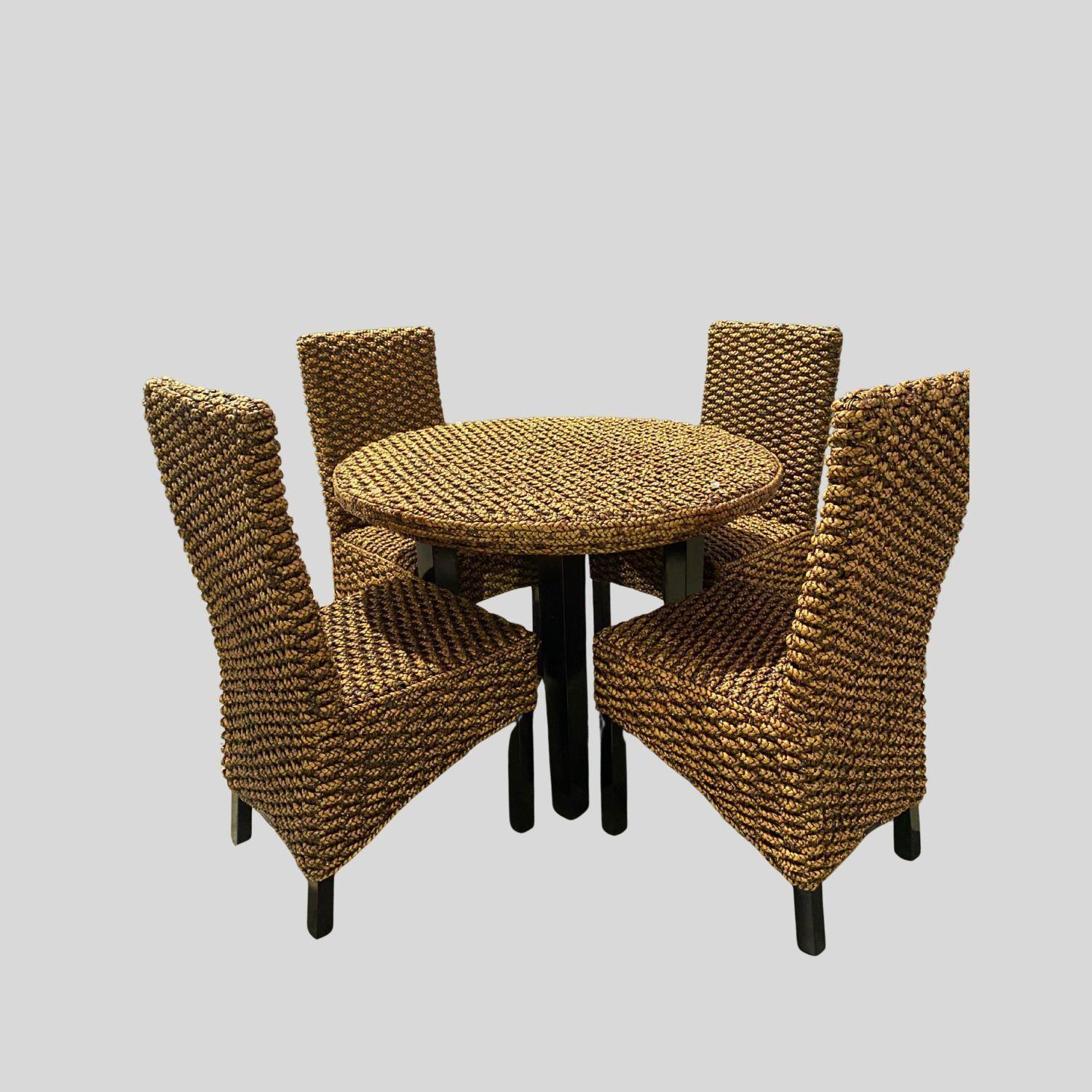 Comedor Rodondo Rattan Natural 4 Personas-3