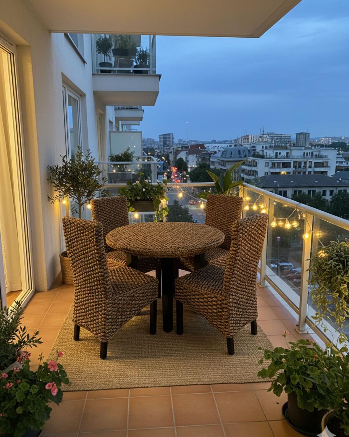 Comedor Rodondo Rattan Natural 4 Personas-4