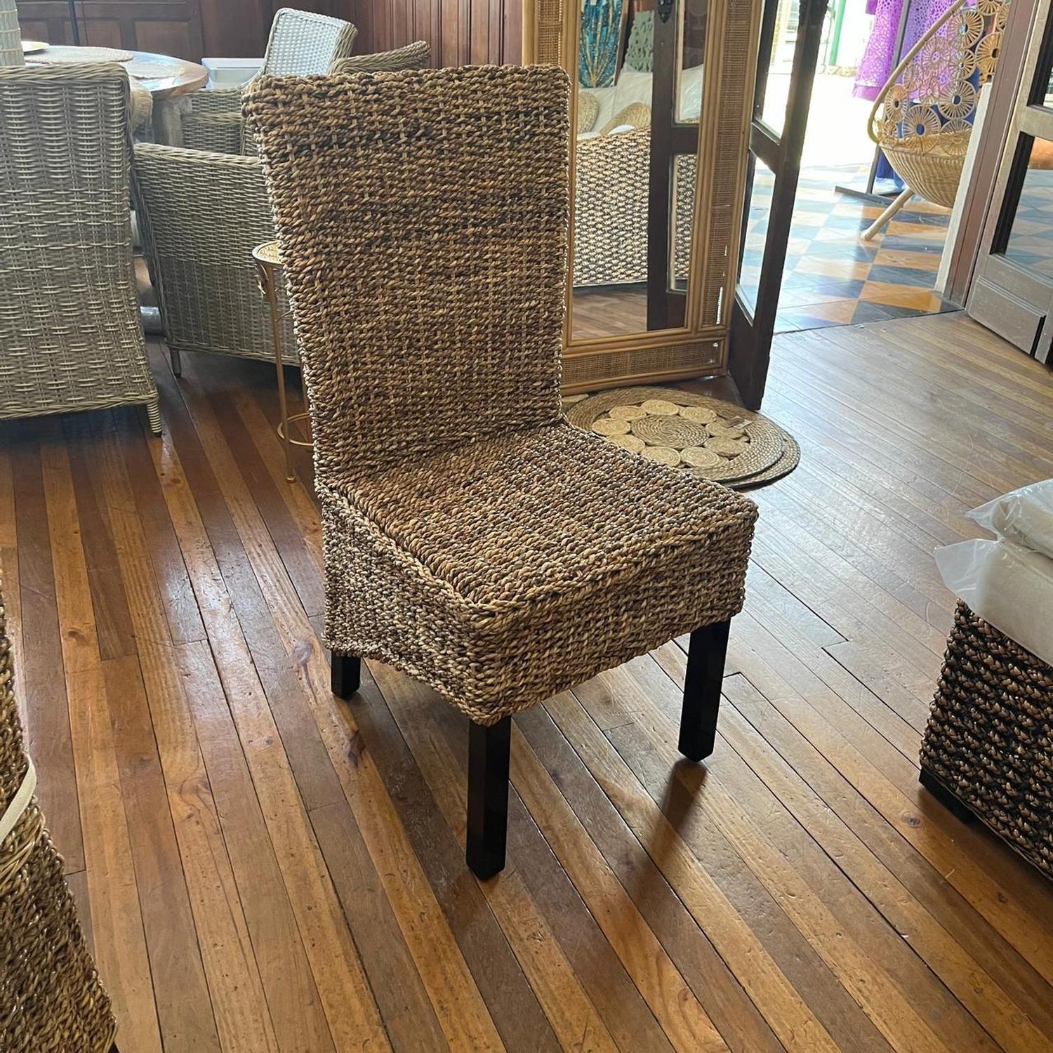 Silla de Comedor en Rattan Natural Hoja de Bannana-2