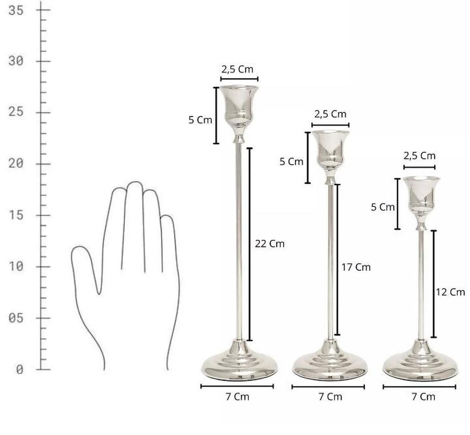 Set de Candelabros Plateados-2