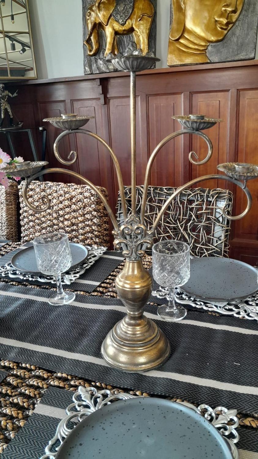 Candelabro Bronce 5 Velas 48x 60 cm.-2