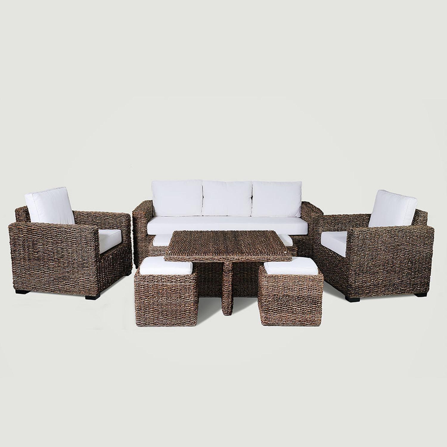 Juego de Terraza Kuta Rattan Natural. Hoja de Plátano.-0