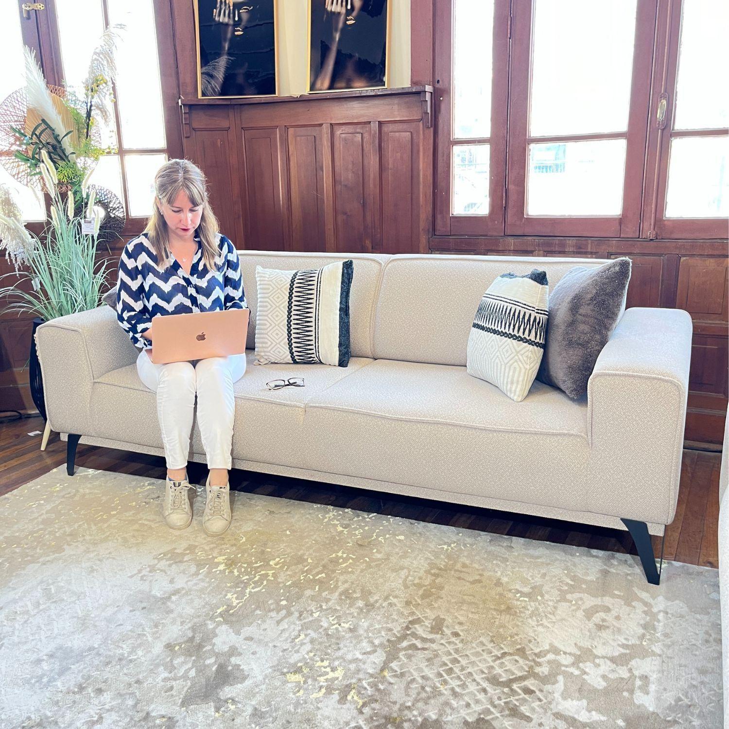 Sofa Capadocia 3 Cuerpos Beige, Sofa Cama-2