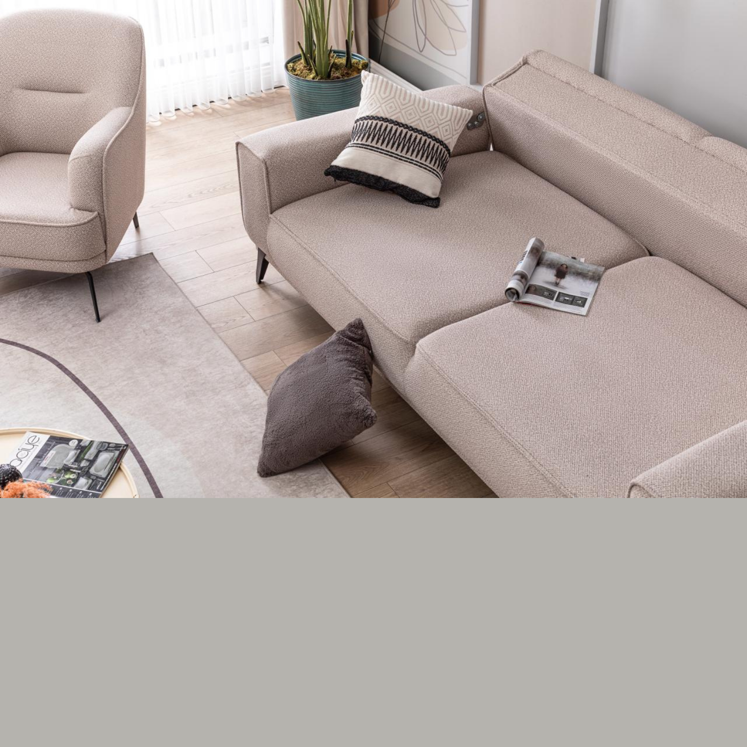 Sofa Capadocia 3 Cuerpos Beige, Sofa Cama-4