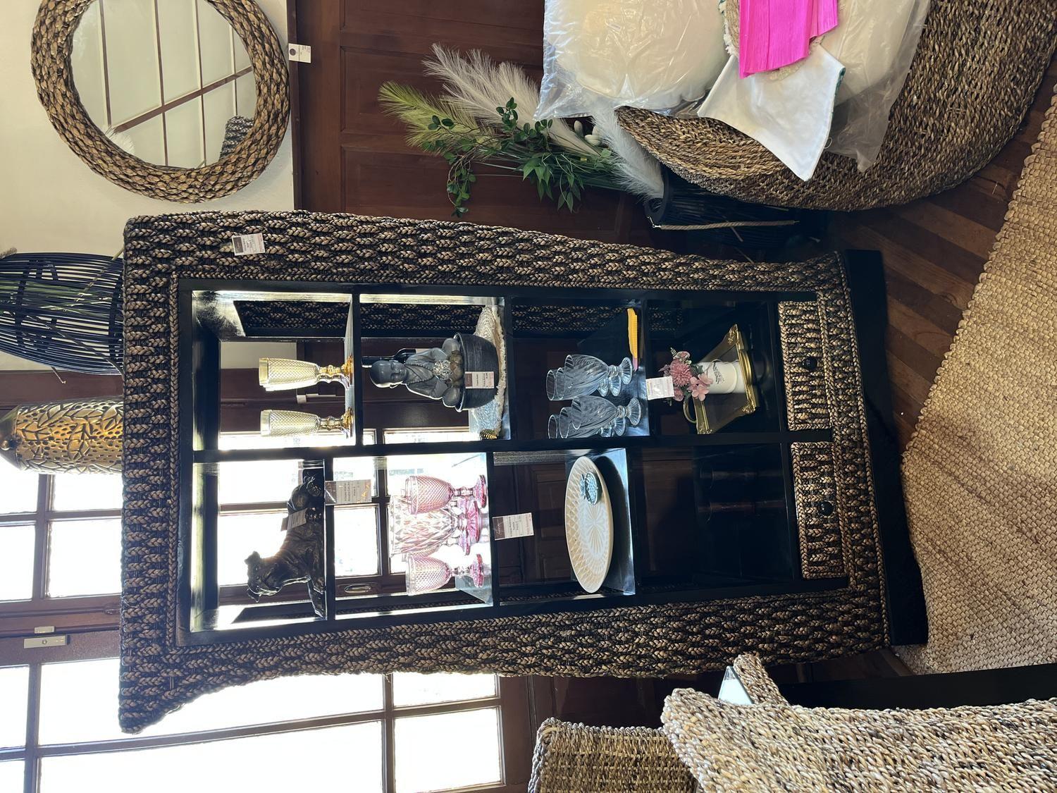 Vitrina Rattan Natural y Madera-4