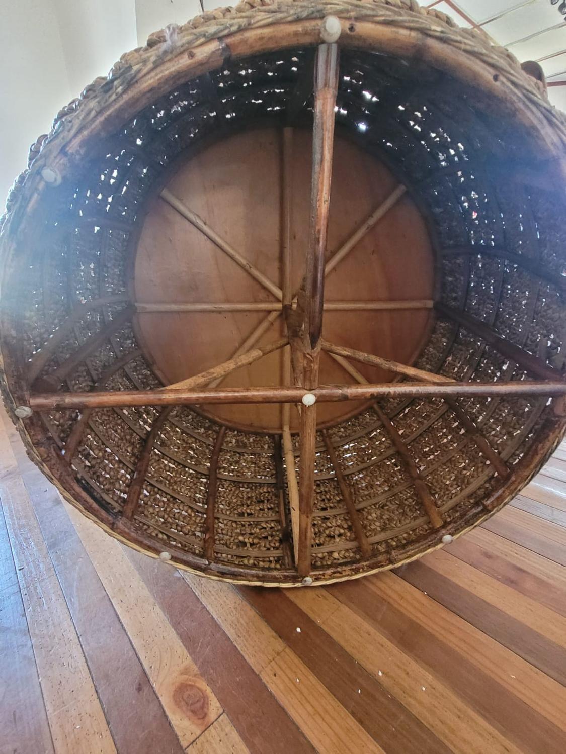 Mesa de Centro Circular Rattan Natural Bali-4