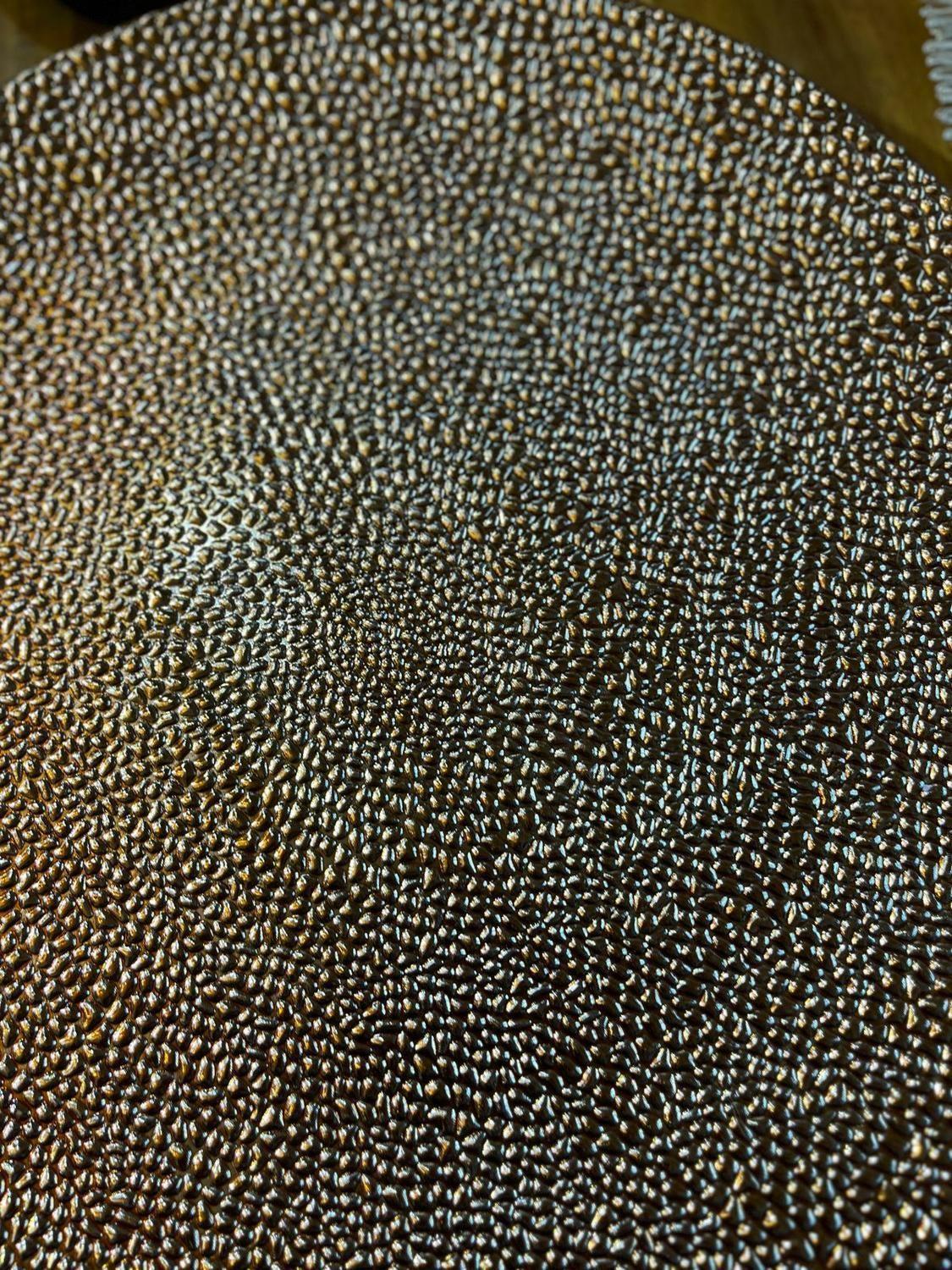 6 Platos Bases Dorado Textura Puntitos-5