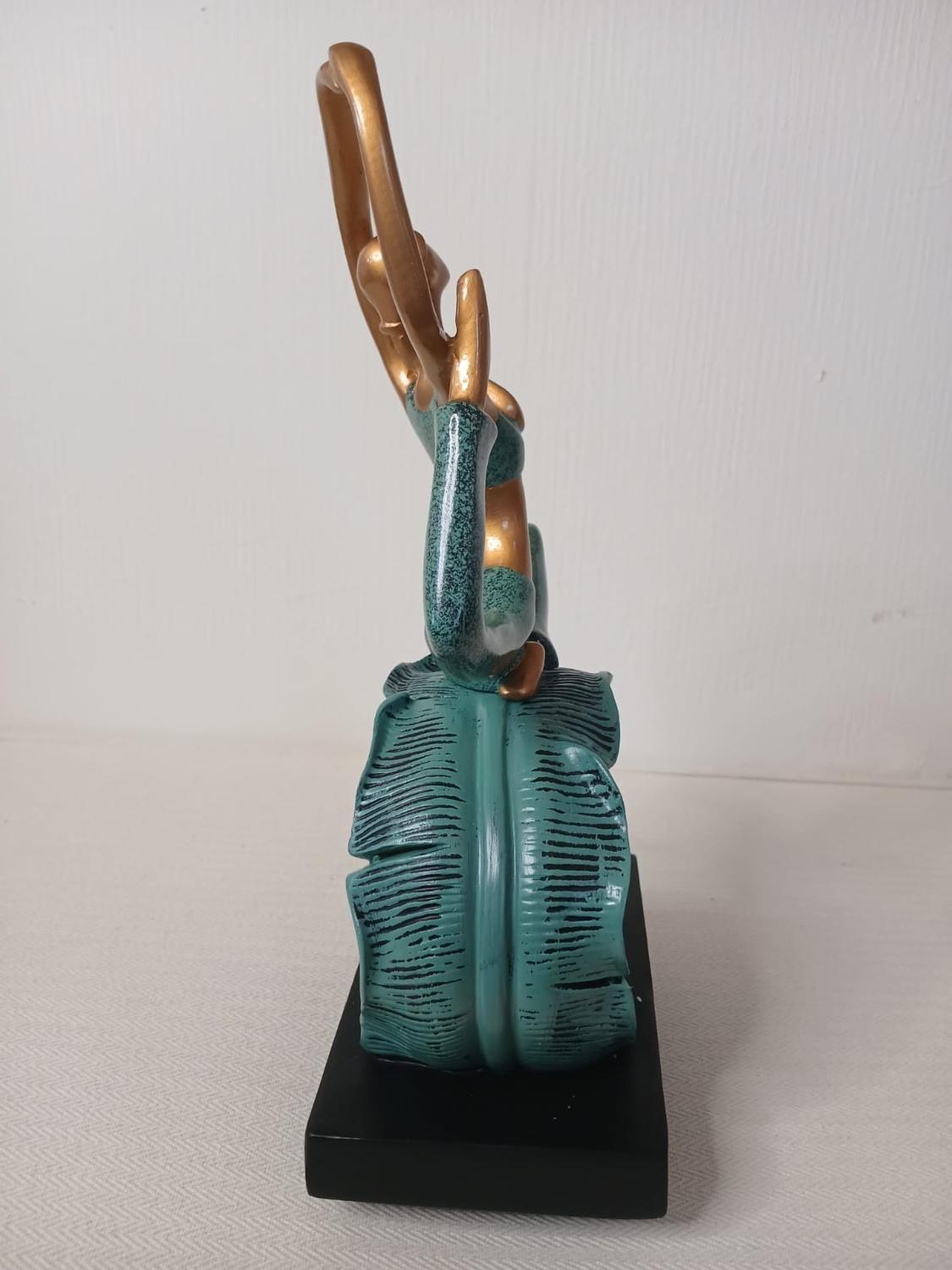 Adorno Escultura Yoga Verde Turquesa-2