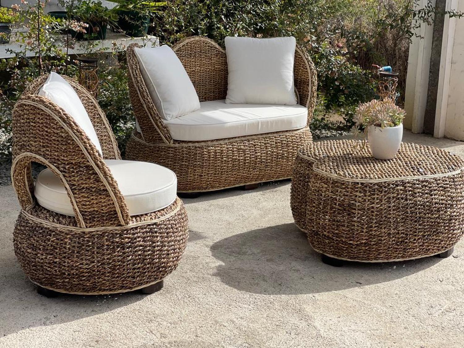 Juego de terraza de rattan natural Ubud-4