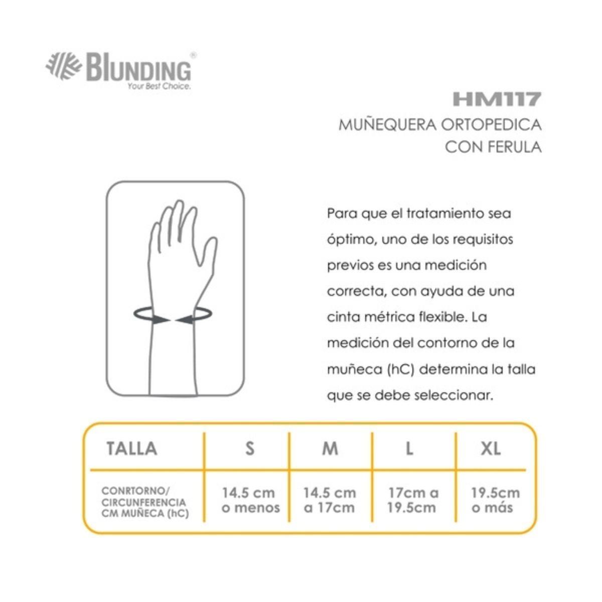 Muñequera Ortopedica Con Ferula Izquierda Talla Xl-Blunding-2