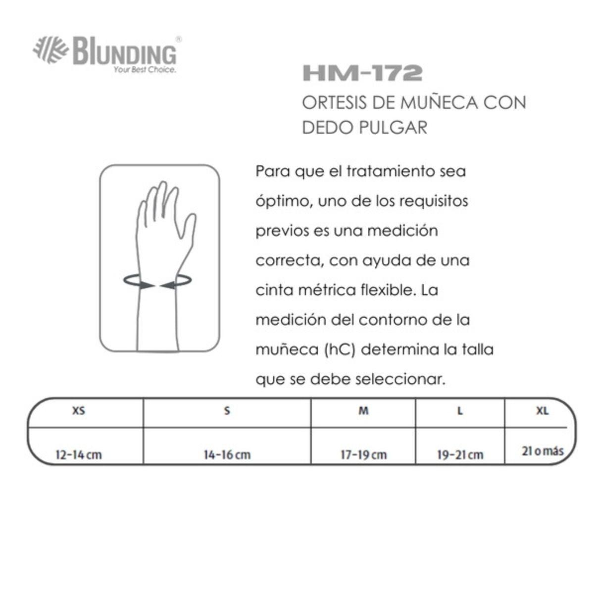 Ortesis De Muñeca Con Dedo Pulgar Izquierda Talla M-Blunding-2