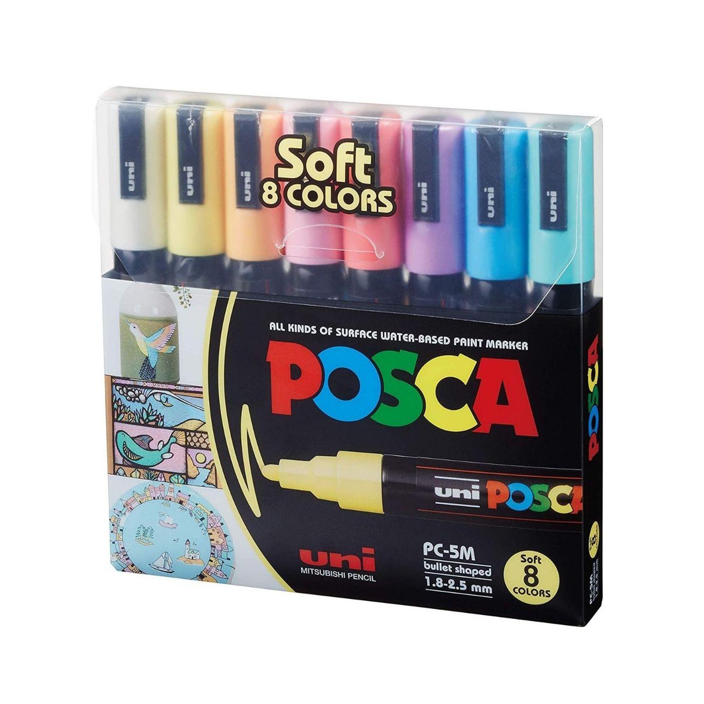Uni POSCA 5M Set SOFT 8 colores - 1,8-2,5 mm-0