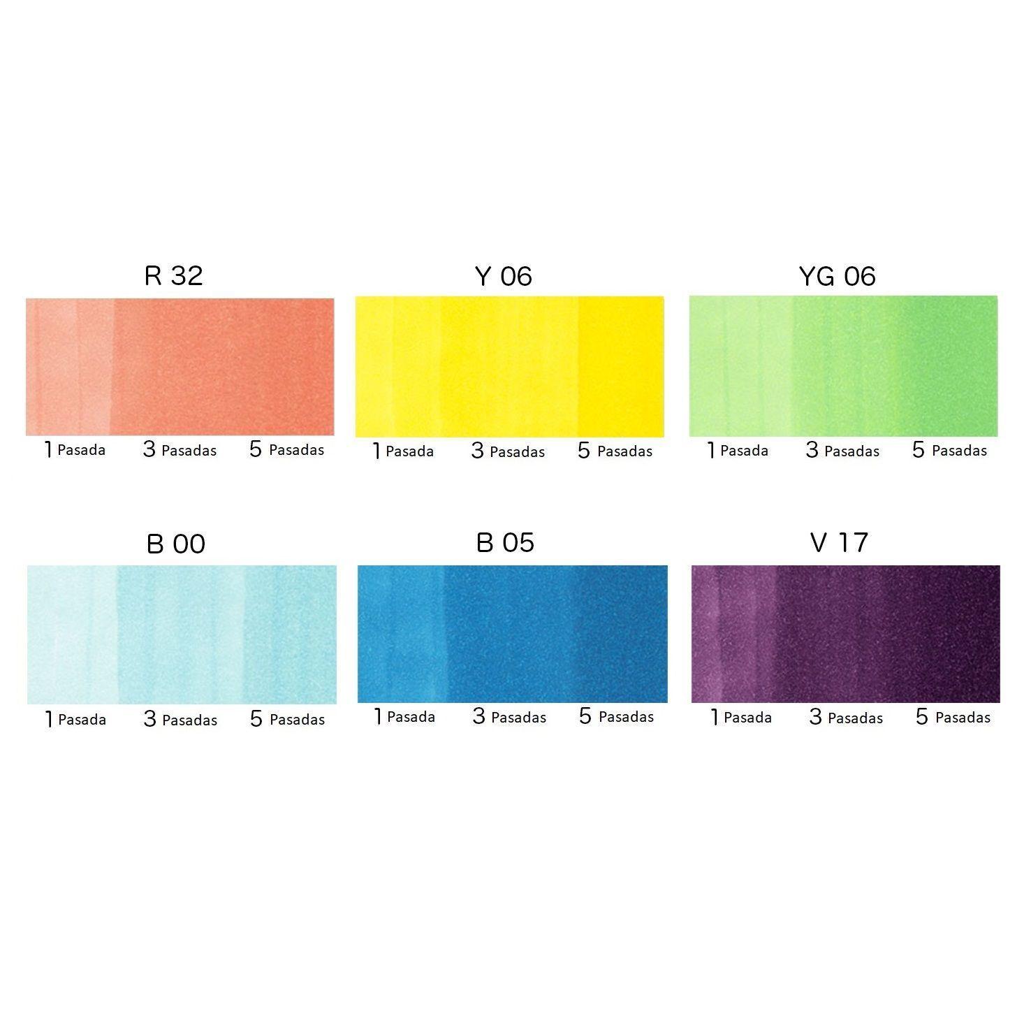 Marcadores Copic Ciao Set 6 Colores Brights (Tonos Vivos)-2