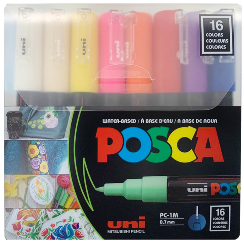 Uni Posca 1mr Set 16 Colores - Pin Type 0,7 Mm-2