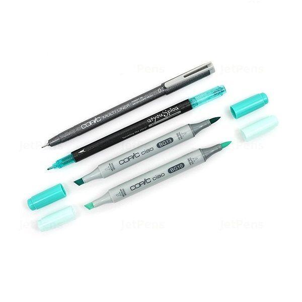 COPIC Ciao Doodle Packs: Turquoise (4 Lápices)-3
