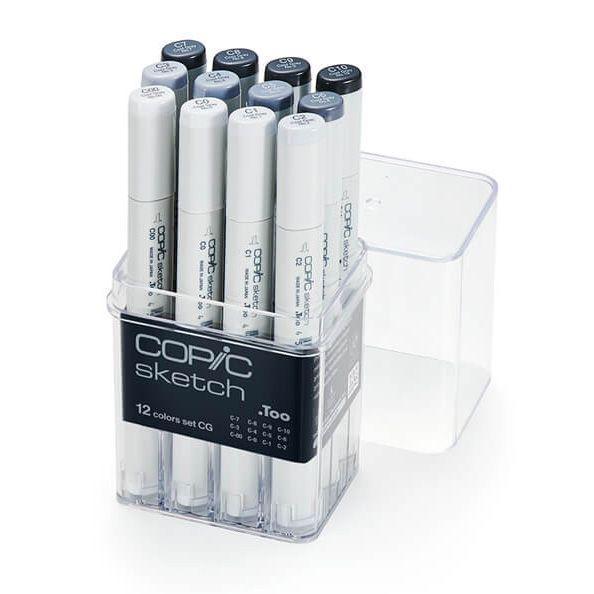 Marcadores Copic Sketch Set 12 Grises Fríos (Cool Gray)-0