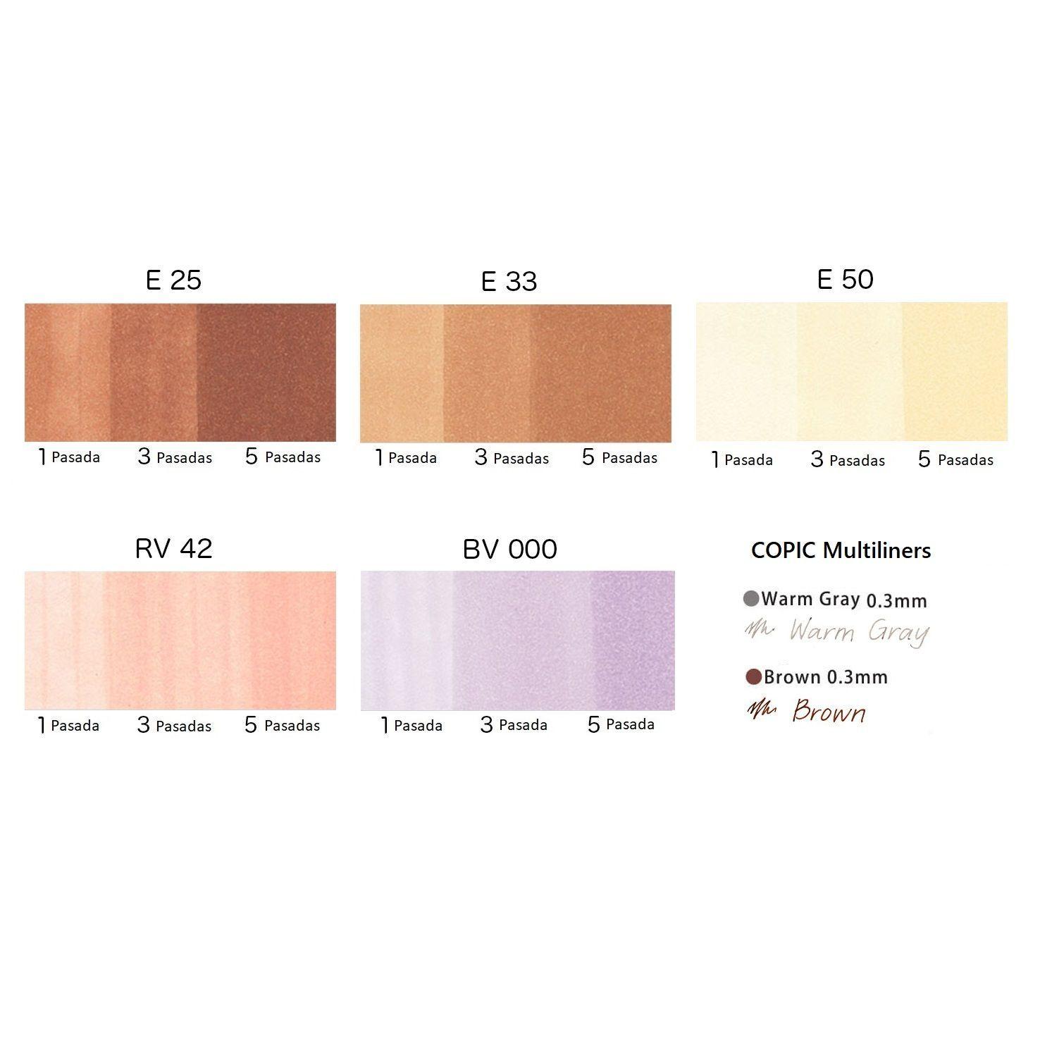 Marcadores Copic Ciao Doodle Kit People 5 Colores + 2 Multiliner-2