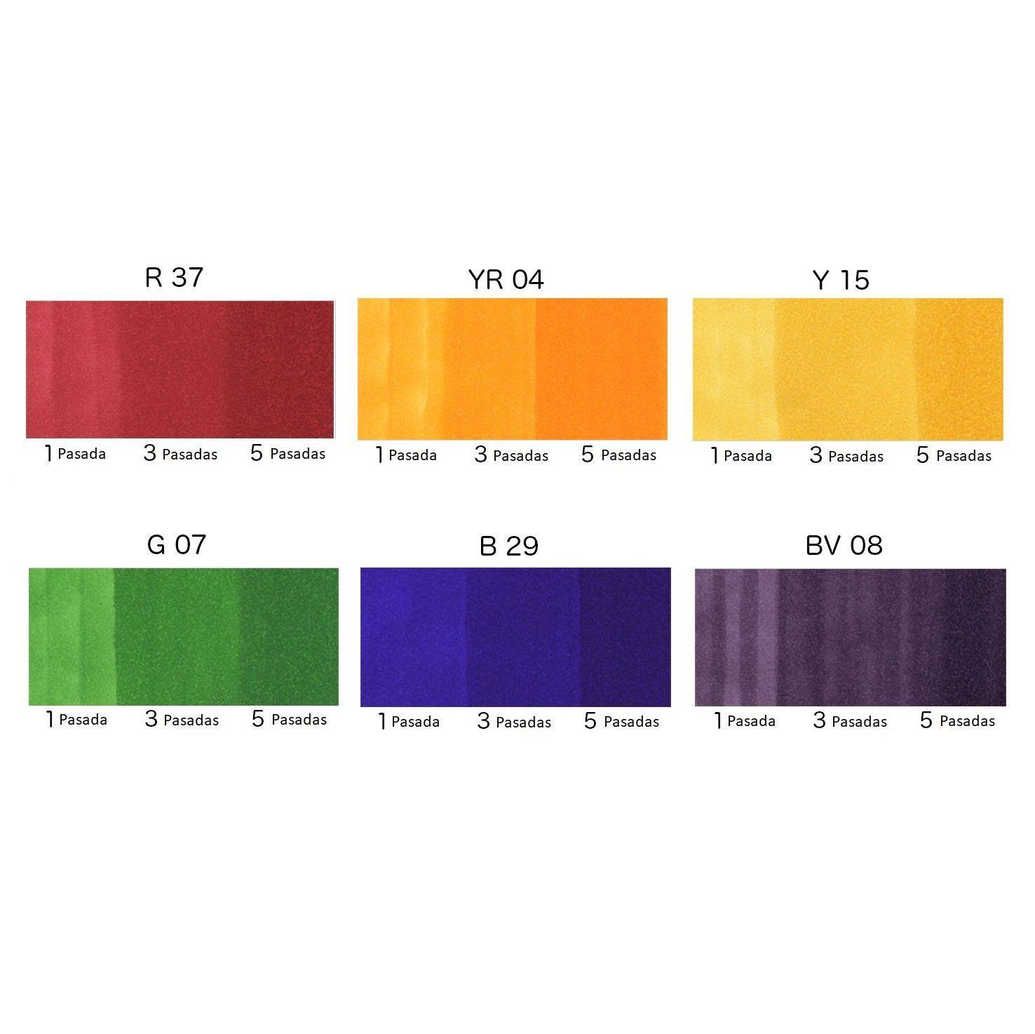 Marcadores Copic Ciao Set 6 Colores Primary (Primarios)-2