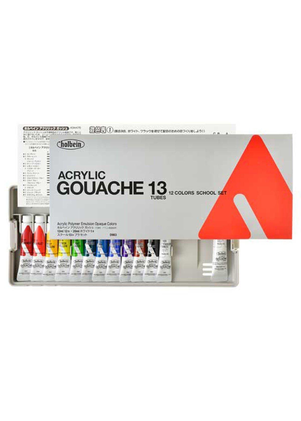 Gouache Acrílico Holbein Acryla School Set 13 Tubos D983-0
