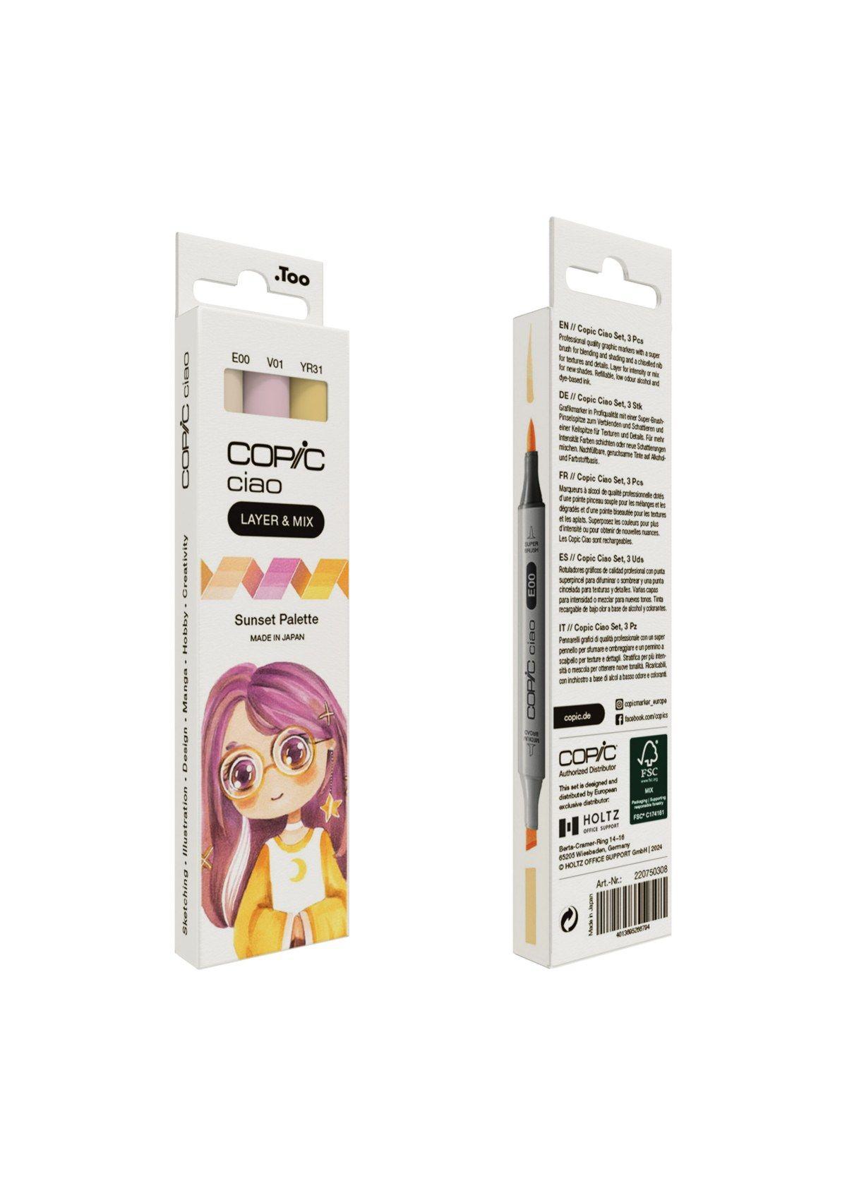 Copic Ciao Layer & Mix: MANGA Sunset Palette (3 un.)-1