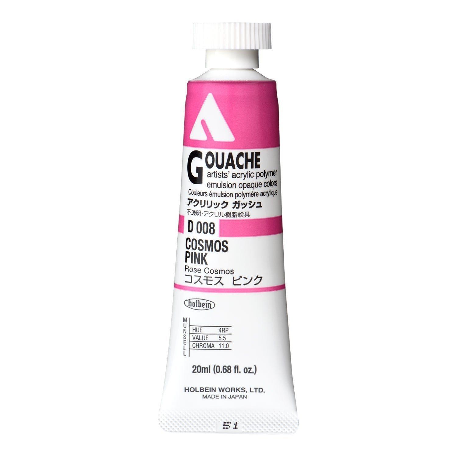 Holbein Acryla Gouache 20ml D008 Cosmos Pink-3
