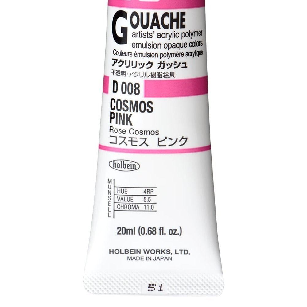 Holbein Acryla Gouache 20ml D008 Cosmos Pink-5