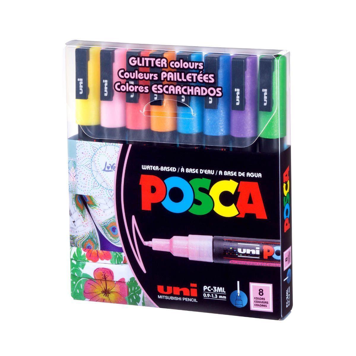 Uni POSCA 3M Set GLITTER 8 colores -0,9-1,3 mm-2