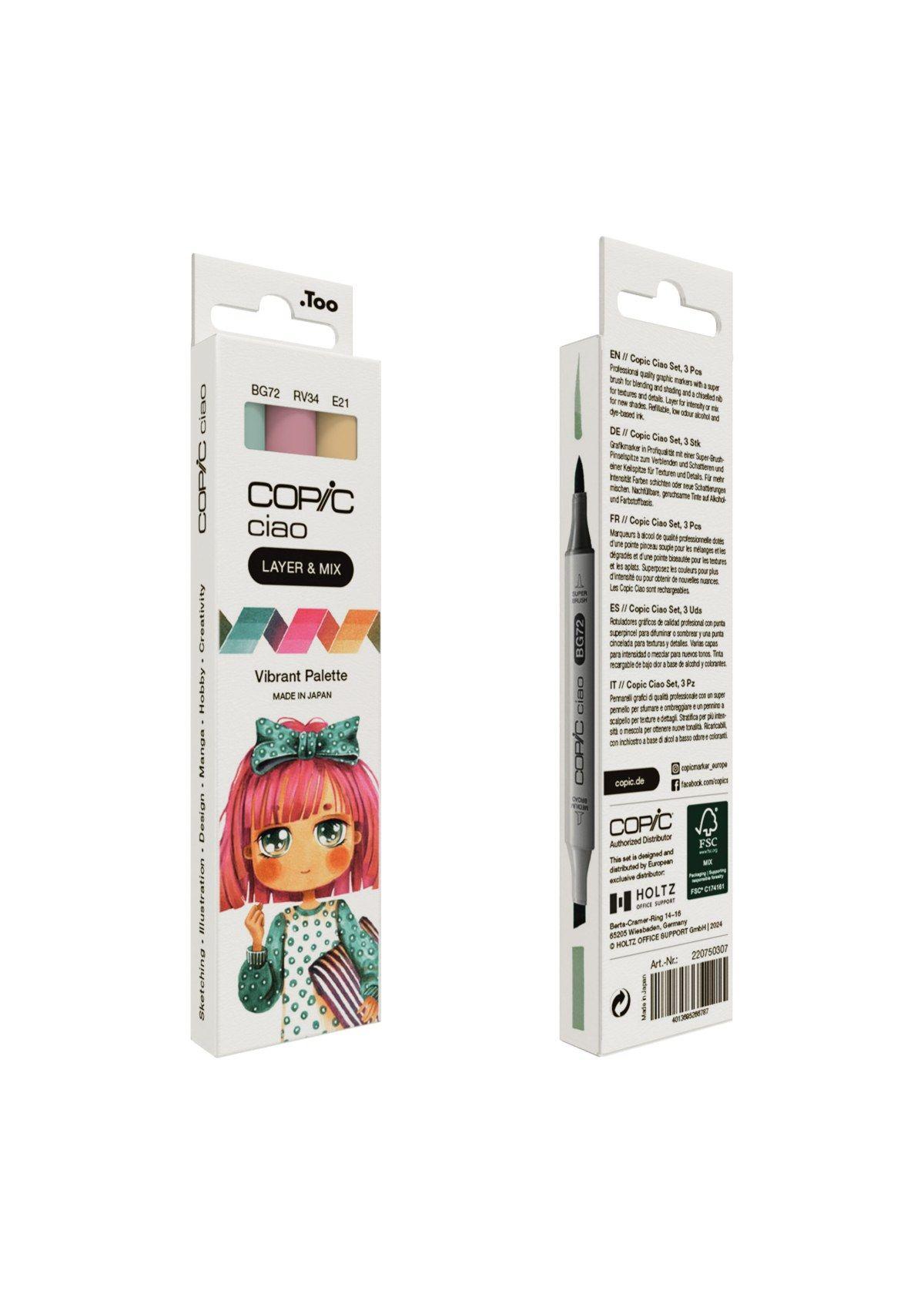Copic Ciao Layer & Mix: MANGA Vibrant Palette (3 un.)-1