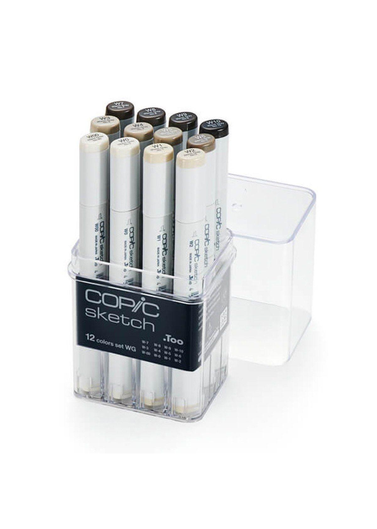 Marcadores Copic Sketch Set 12 Grises Cálidos (Warm Gray)-0