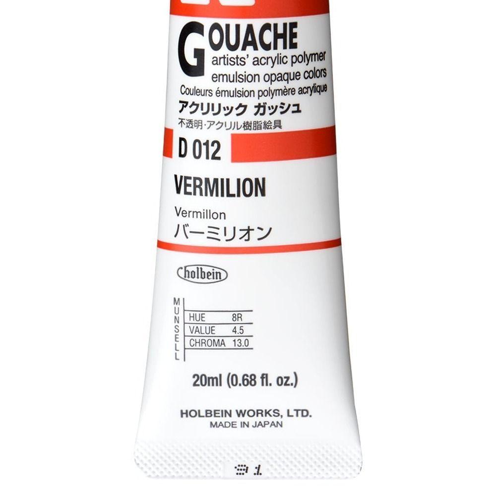 Holbein Acryla Gouache 20ml D012 Vermilion-3