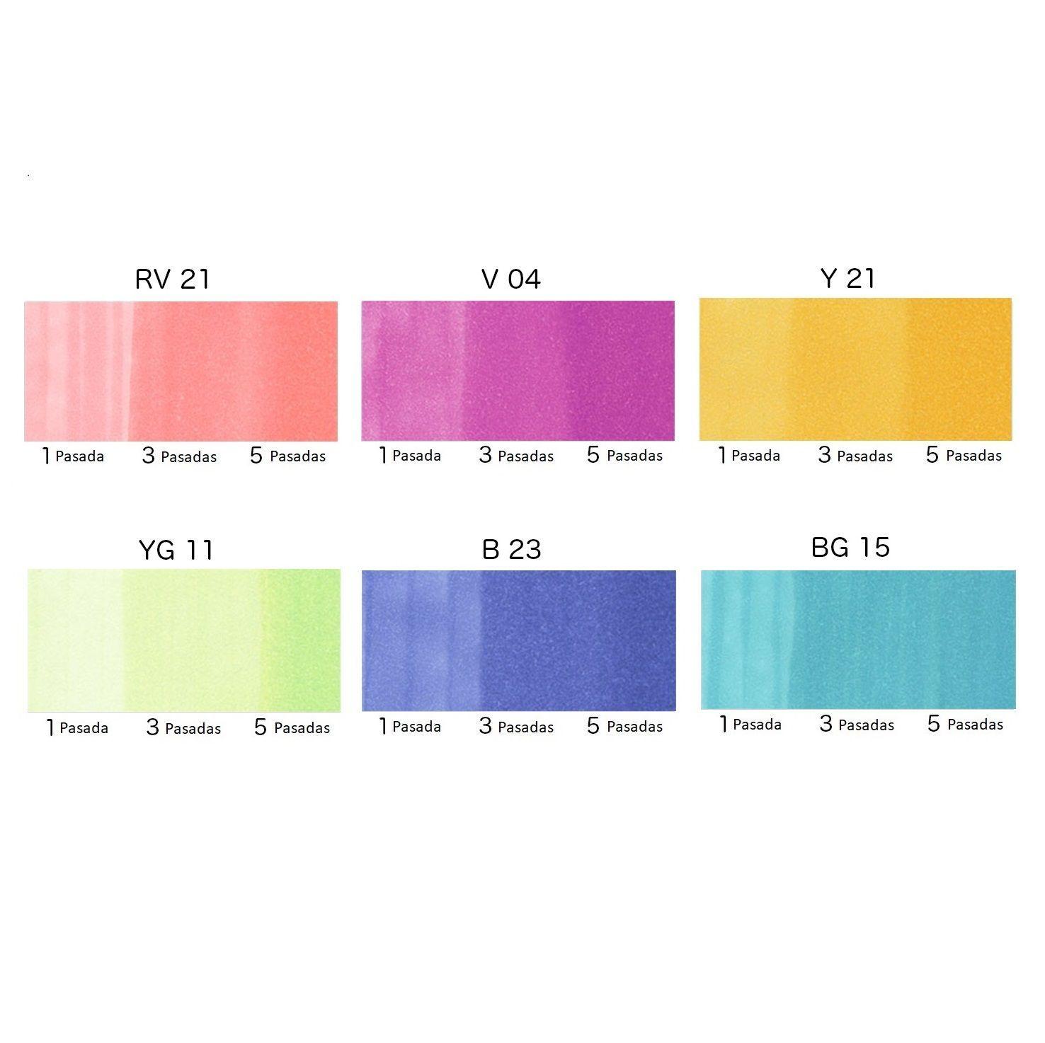 Marcadores Copic Ciao Set 6 Colores Pastels (Tonos Pastel)-2