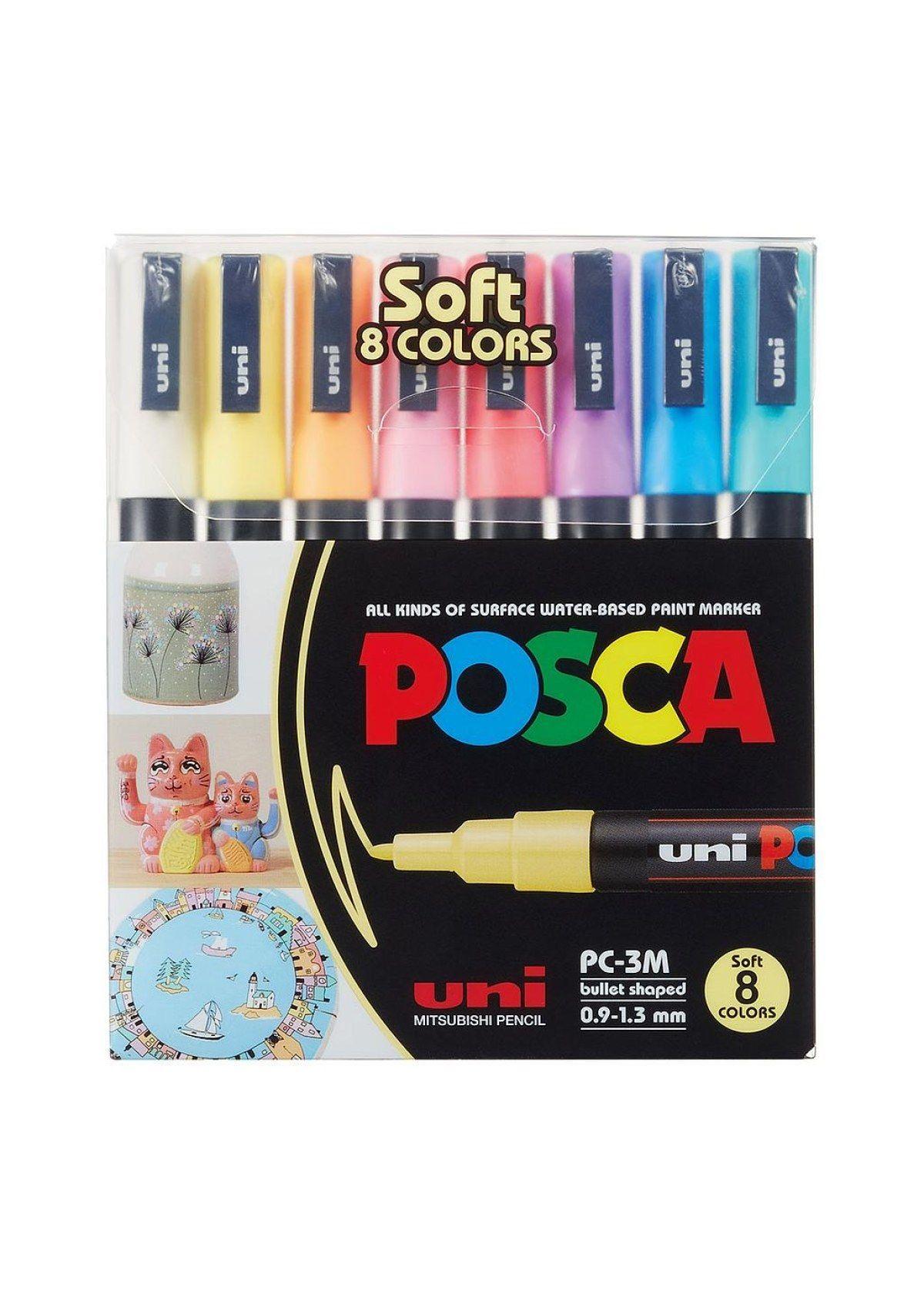 Uni POSCA 3M Set SOFT 8 colores -0,9-1,3 mm-0