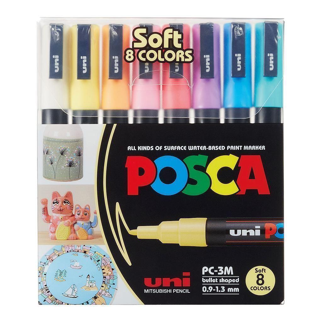Uni POSCA 3M Set SOFT 8 colores -0,9-1,3 mm-2