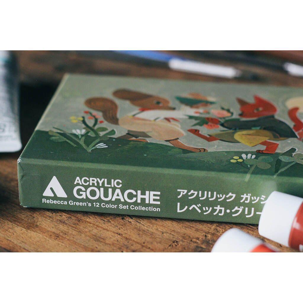 Gouache Acrílico Holbein Acryla 12 Tubos 20ml Rebecca Green XD701-2