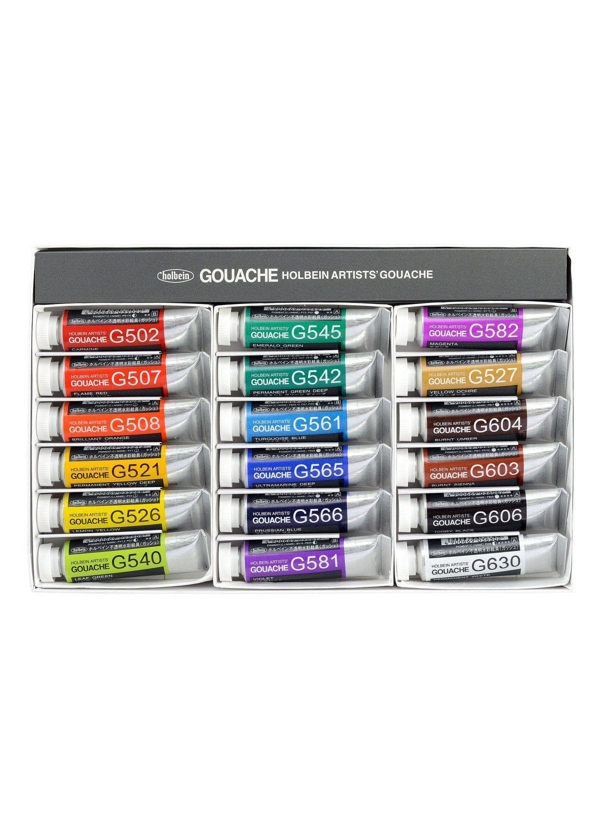 Gouache Profesional Holbein Set 18 Tubos 15ml G713-0