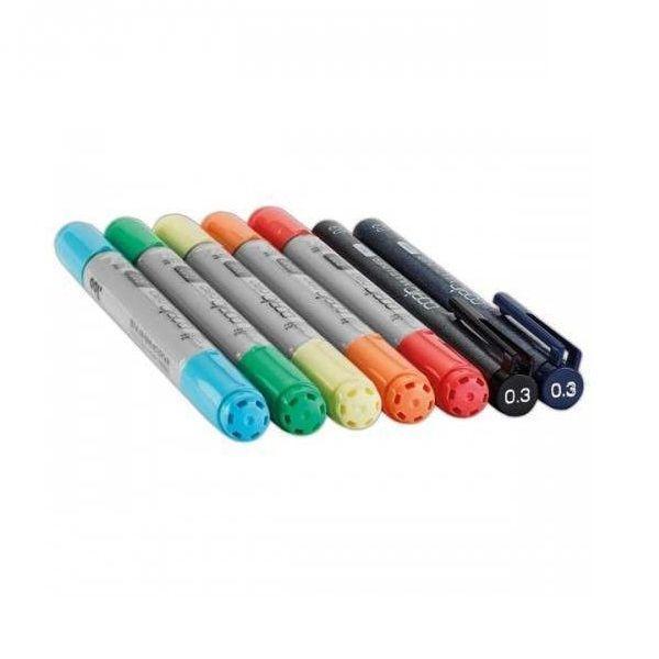 Marcadores Copic Ciao Doodle Kit Rainbow 5 Colores + 2 Multiliner-1