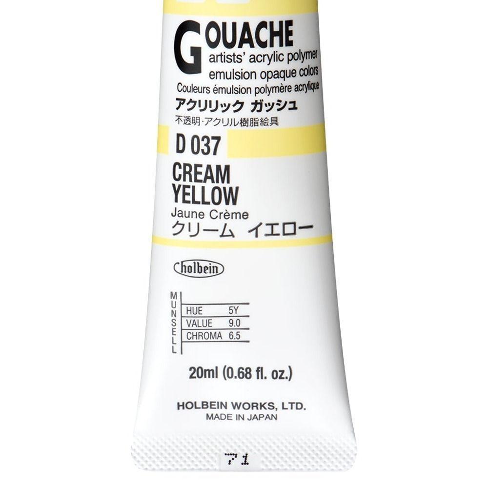 Holbein Acryla Gouache 20ml D037 Cream Yellow-3
