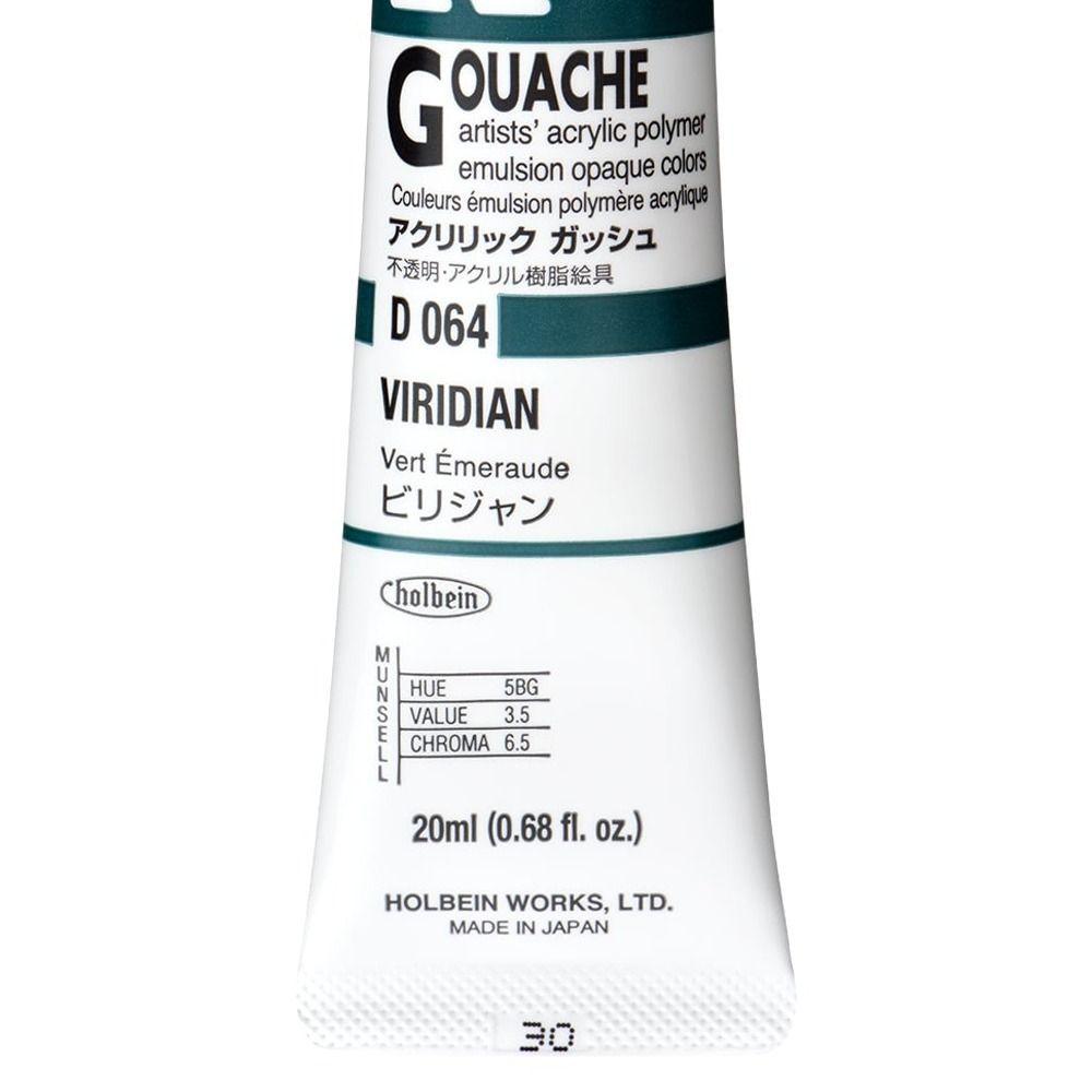 Holbein Acryla Gouache 20ml D064 Viridian-3