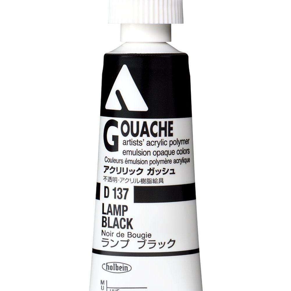 Holbein Acryla Gouache 20ml D137 Lamp Black-2