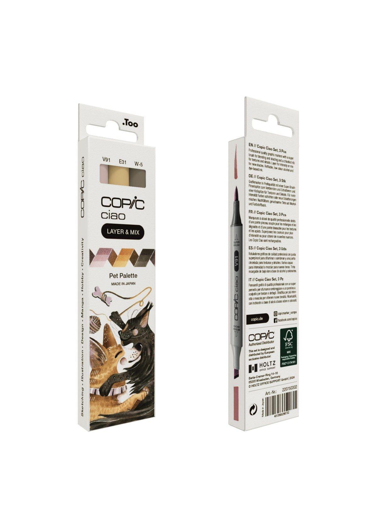 Copic Ciao Layer & Mix: Pet Palette (3 un.)-1