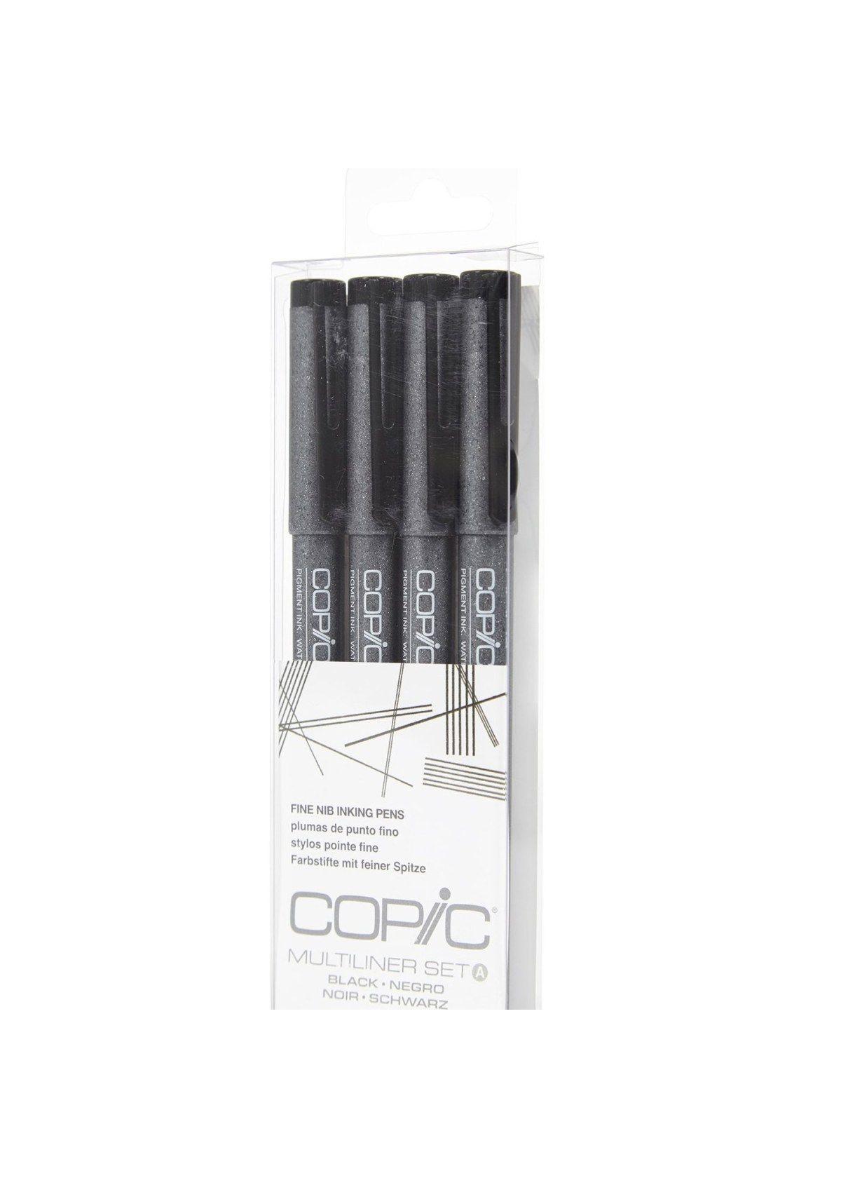 Tiralíneas Copic Multiliner Set 4 Negro Fine (0.03 a 0.3)-1