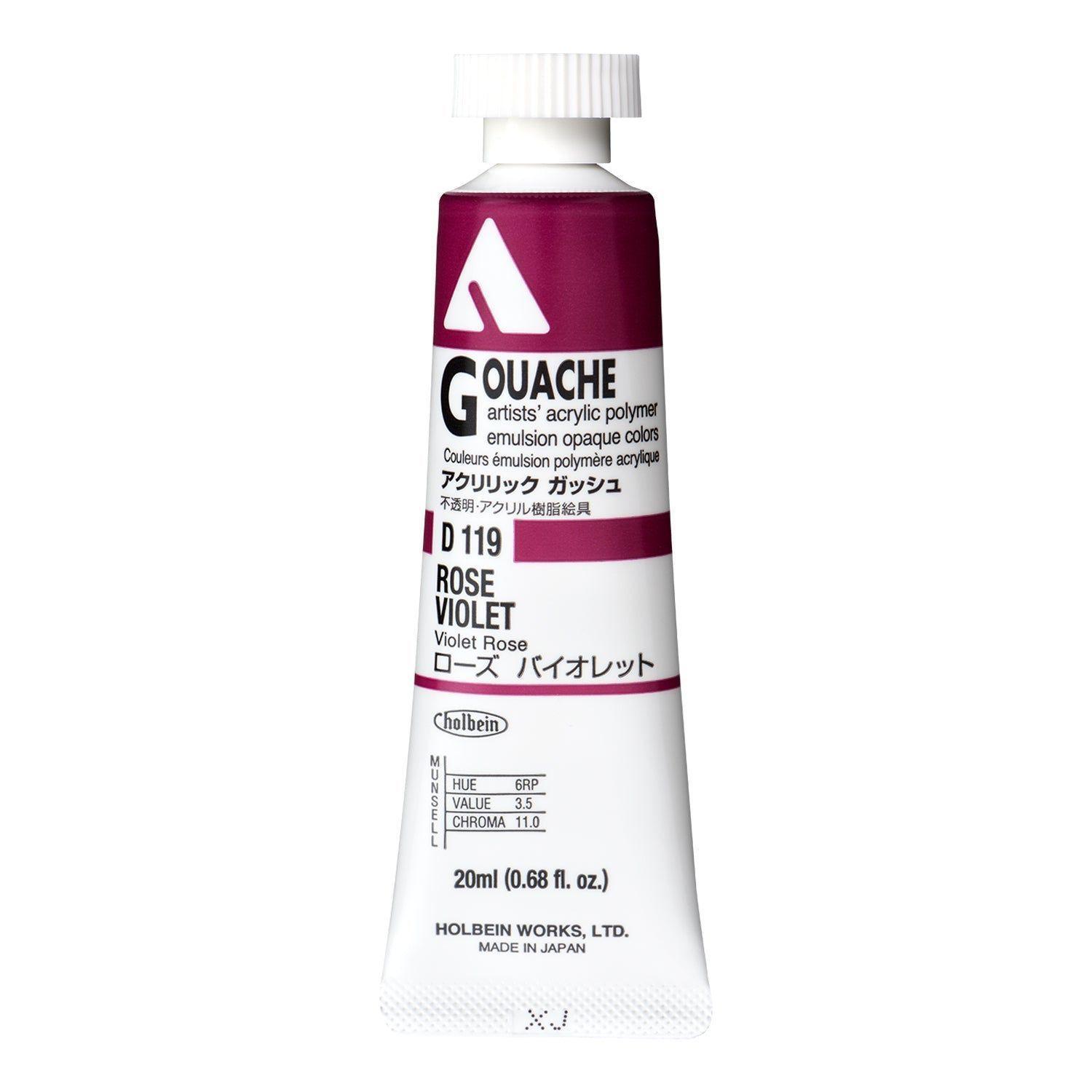 Holbein Acryla Gouache 20ml D119 Rose Violet-3