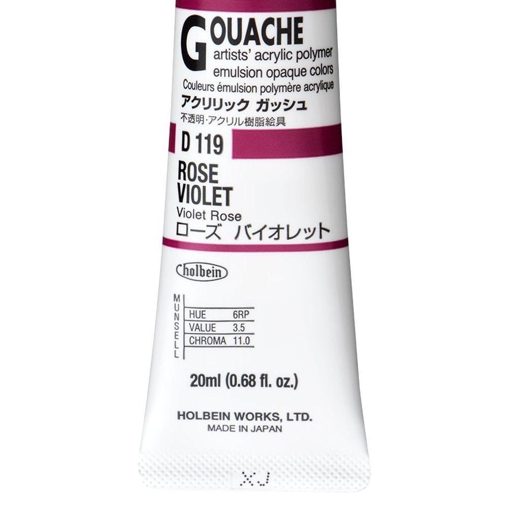 Holbein Acryla Gouache 20ml D119 Rose Violet-5
