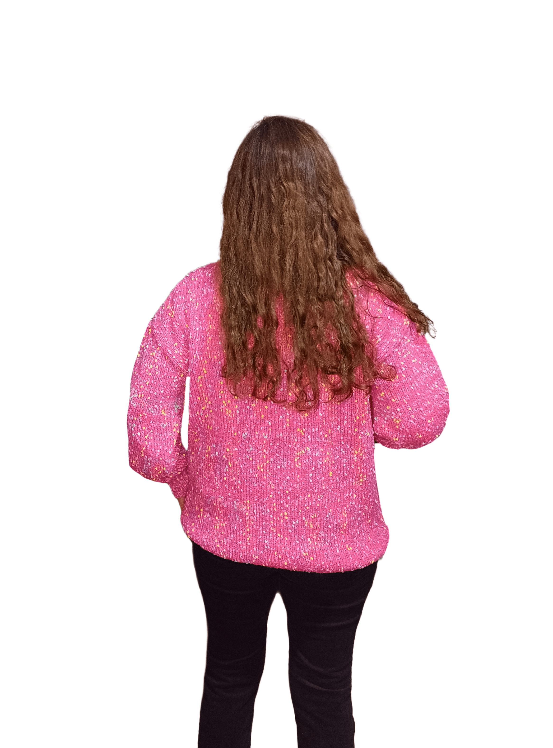 Sweater Jaspeado Cuello Redondo Hombros Caídos-2