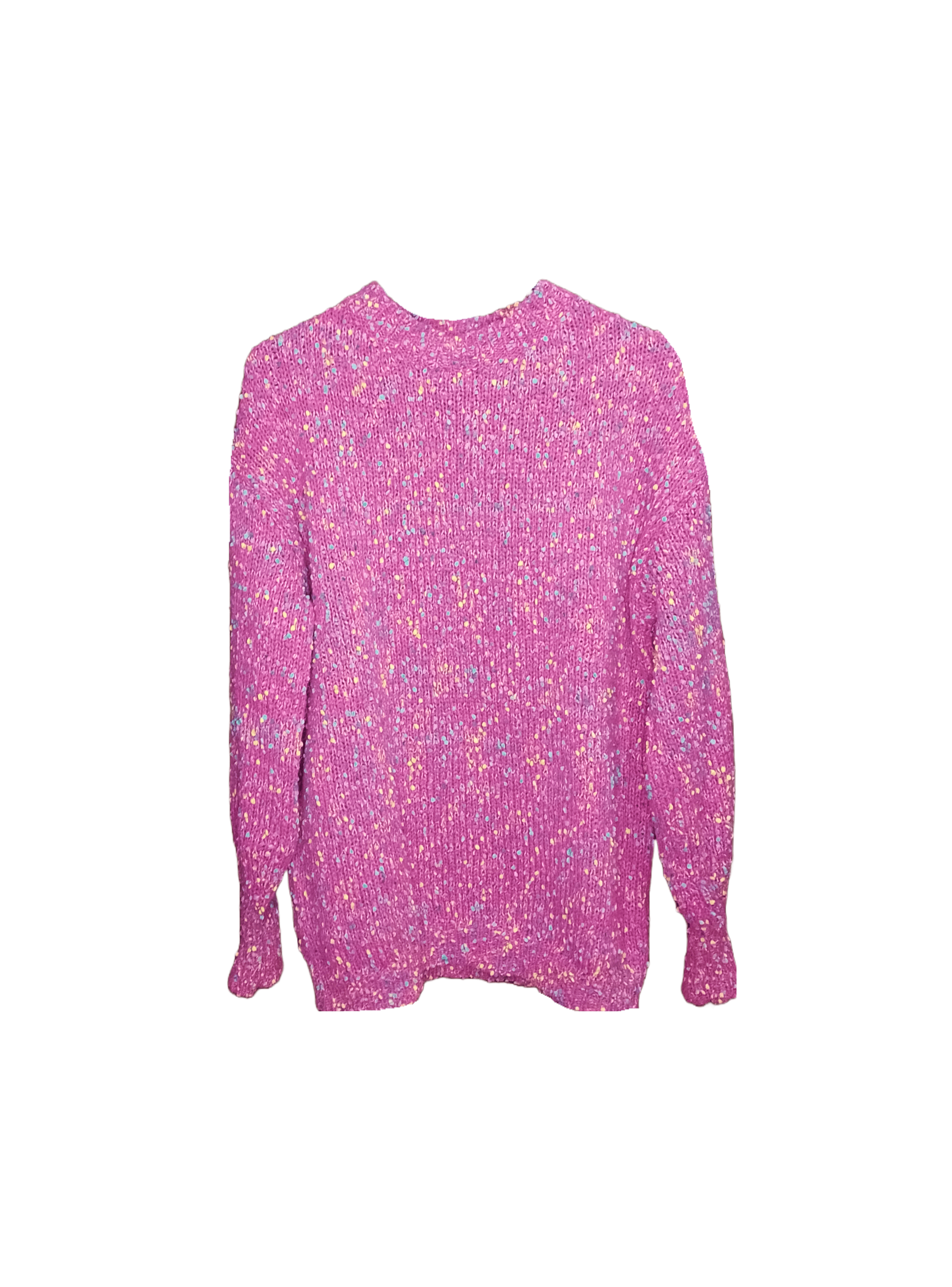 Sweater Jaspeado Cuello Redondo Hombros Caídos-3