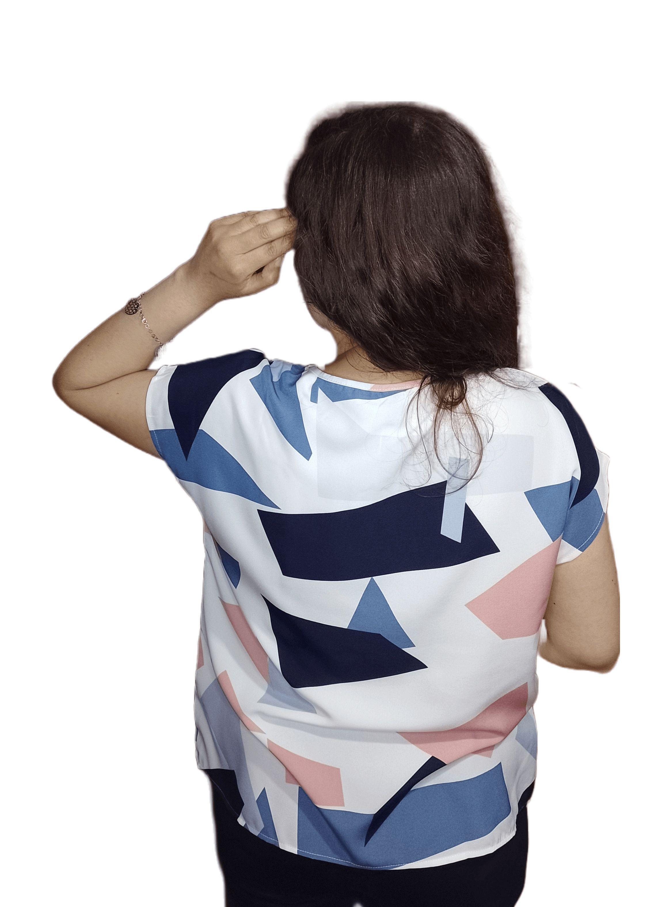 Blusa geométrica manga murciélago-1