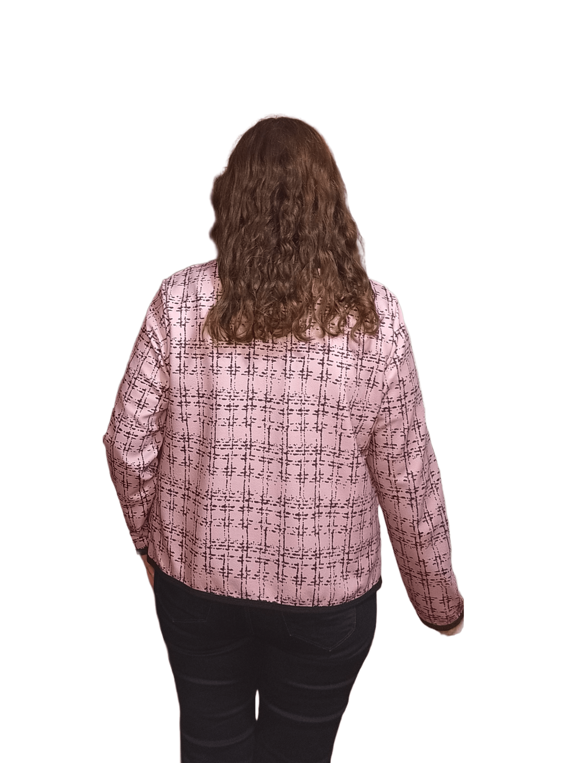 Chaqueta Abierta Sin Cuello y Ribete Oscuro-2