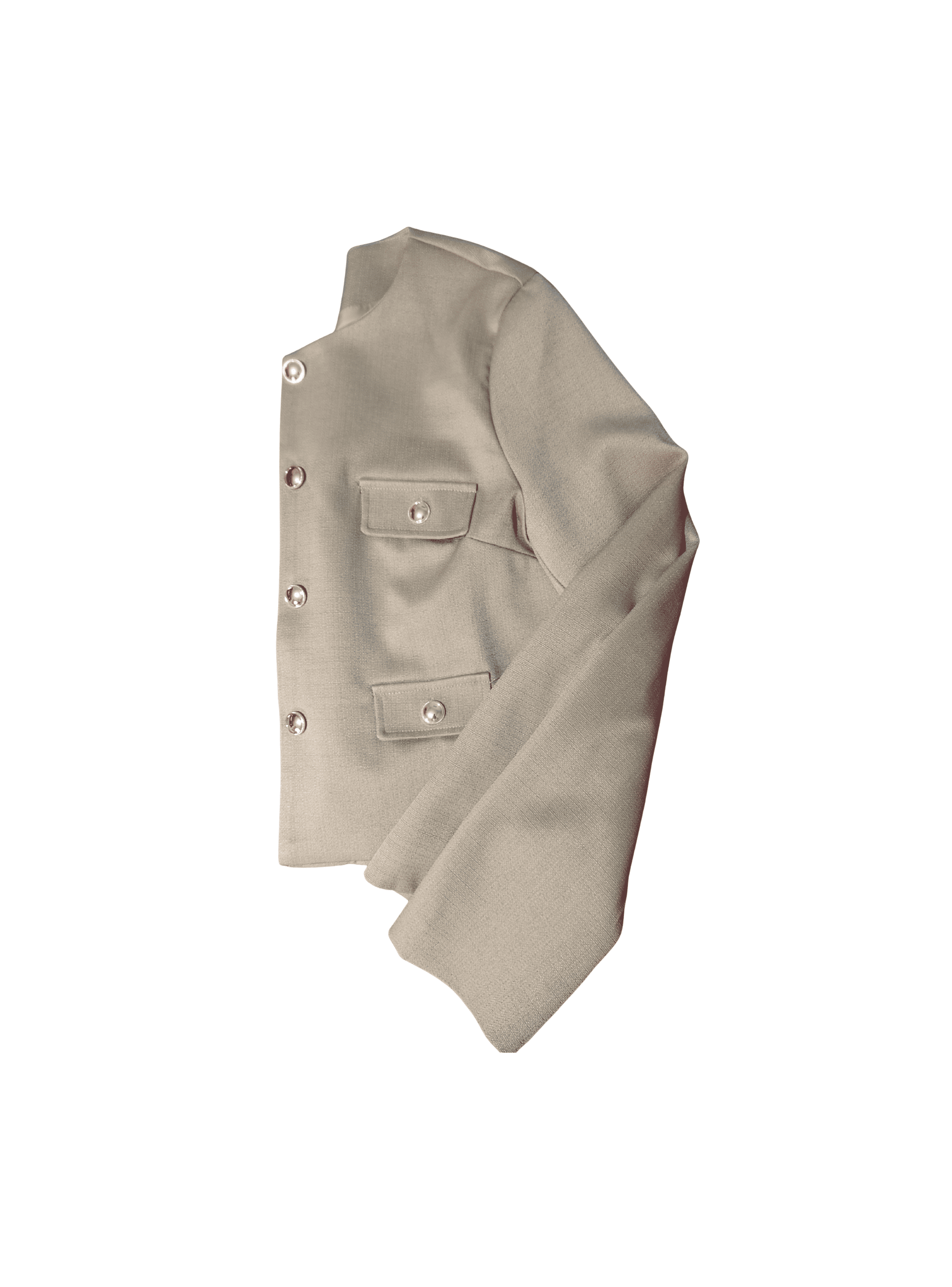 Chaqueta Crop Minimal Caqui-4